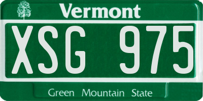 VT license plate XSG975