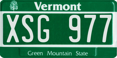 VT license plate XSG977