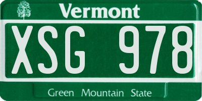 VT license plate XSG978