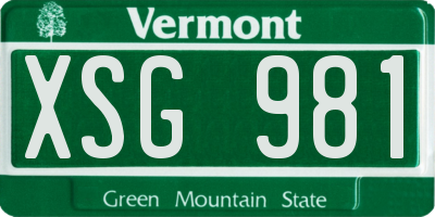 VT license plate XSG981