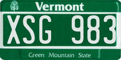 VT license plate XSG983