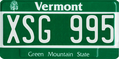 VT license plate XSG995
