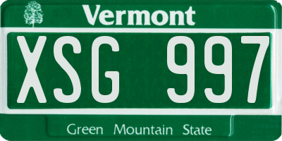 VT license plate XSG997
