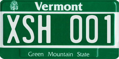 VT license plate XSH001