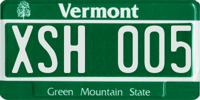 VT license plate XSH005