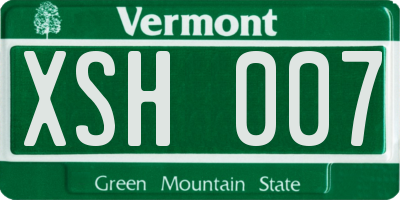VT license plate XSH007