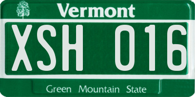 VT license plate XSH016