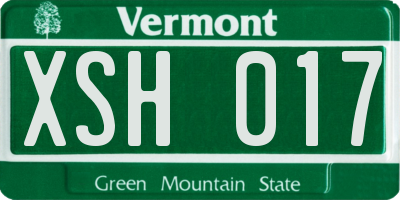 VT license plate XSH017