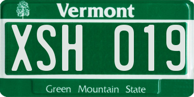 VT license plate XSH019