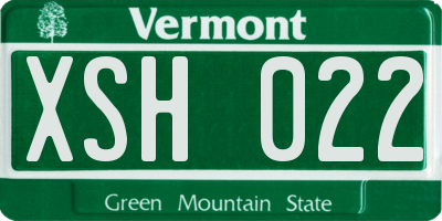 VT license plate XSH022