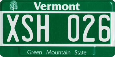 VT license plate XSH026
