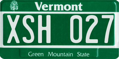 VT license plate XSH027