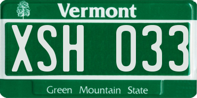 VT license plate XSH033