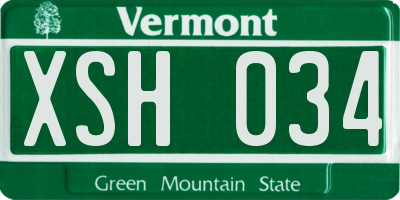 VT license plate XSH034