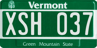 VT license plate XSH037