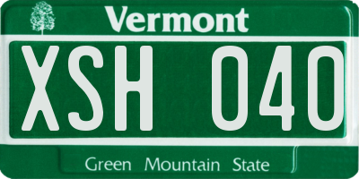 VT license plate XSH040