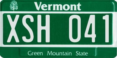 VT license plate XSH041