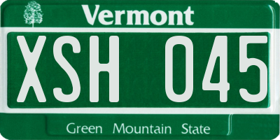 VT license plate XSH045