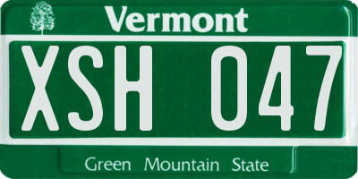 VT license plate XSH047