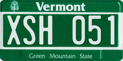 VT license plate XSH051