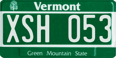 VT license plate XSH053