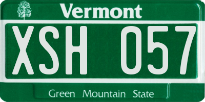 VT license plate XSH057