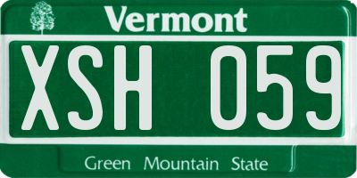 VT license plate XSH059