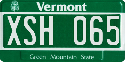 VT license plate XSH065