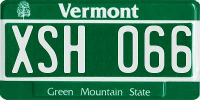 VT license plate XSH066