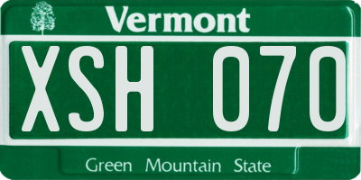 VT license plate XSH070