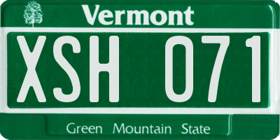 VT license plate XSH071