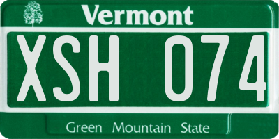 VT license plate XSH074