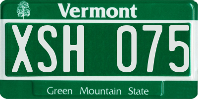 VT license plate XSH075