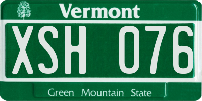 VT license plate XSH076