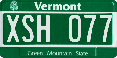 VT license plate XSH077
