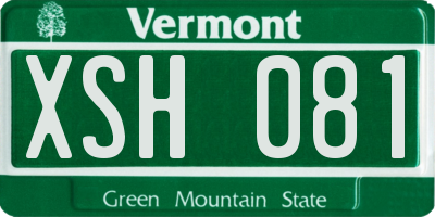 VT license plate XSH081