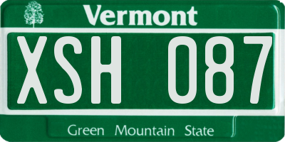 VT license plate XSH087
