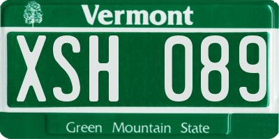 VT license plate XSH089
