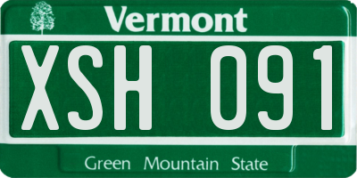 VT license plate XSH091