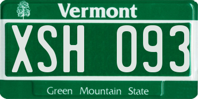 VT license plate XSH093