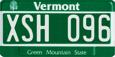 VT license plate XSH096