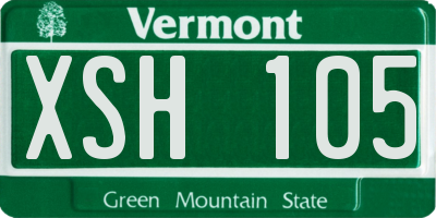 VT license plate XSH105