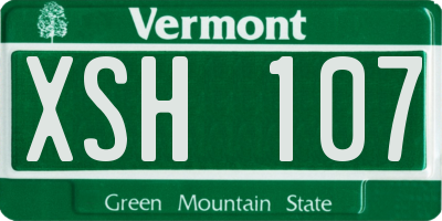 VT license plate XSH107