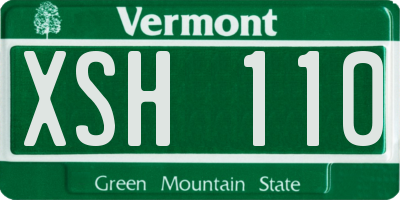 VT license plate XSH110
