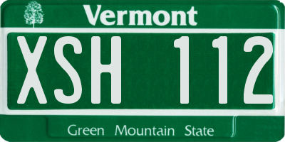 VT license plate XSH112