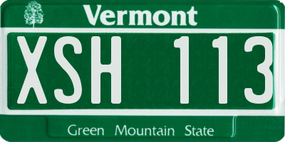 VT license plate XSH113