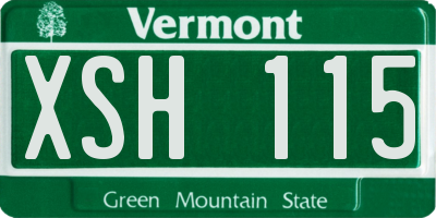 VT license plate XSH115