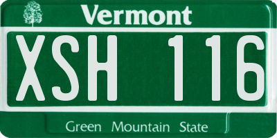 VT license plate XSH116