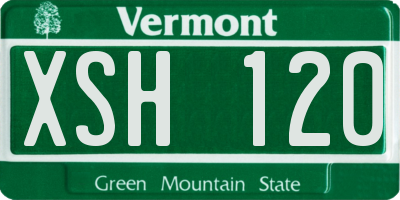 VT license plate XSH120