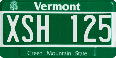 VT license plate XSH125